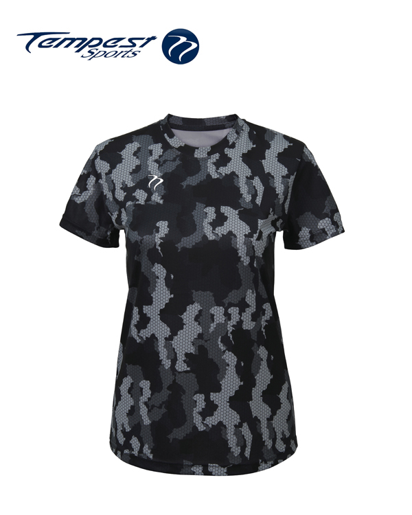 Tempest Tour Black Grey Womens Camo T